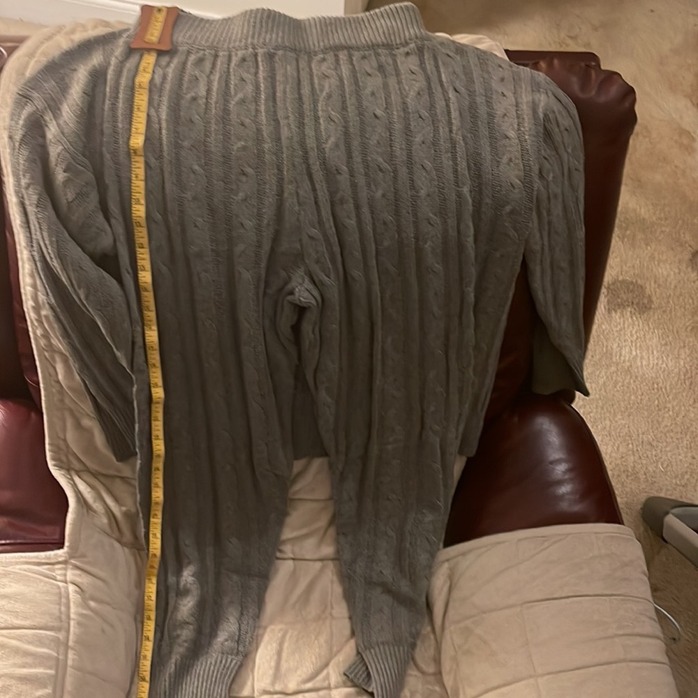 Gray Solid Knit Two Piece Pant Set - image 6